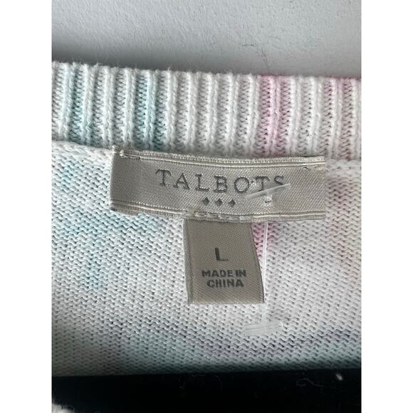 Talbots Shoe Ballet Flat Print Button Up 100% Cotton Cardigan Large - Picture 5 of 6